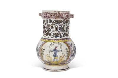 Lot 113 - Rare French faience puzzle jug possibly Sceaux...