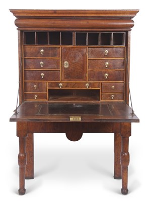 Lot 520 - 18th Century walnut veneered secretaire...