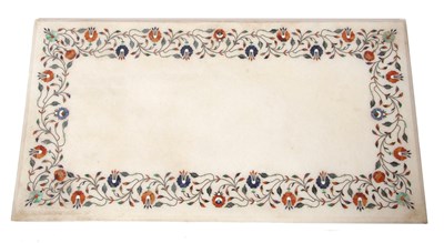Lot 653 - India Agra marble table top of rectangular...