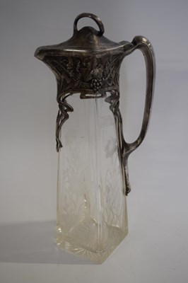 Lot 328 - Claret Jug witht Jugendstihl style metal mount