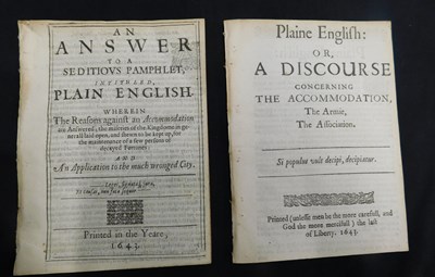 Lot 296 - [EDWARD BOWLES]: PLAINE ENGLISH OR A DISCOURSE...