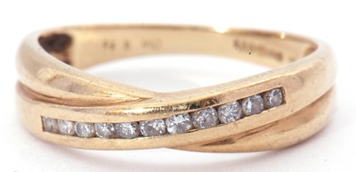 Lot 19 - 9ct gold and diamond ring, a design with...