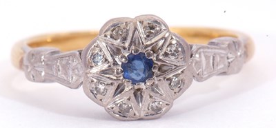 Lot 58 - Sapphire and diamond set cluster ring, the...