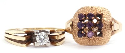 Lot 87 - Mixed Lot: single stone diamond ring featuring...