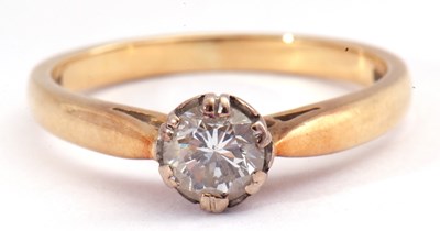 Lot 103 - 18ct gold single stone diamond ring, a round...