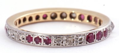 Lot 108 - Precious metal ruby and diamond full eternity...