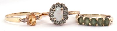 Lot 118 - Mixed Lot: 9ct gold opalescent and small...