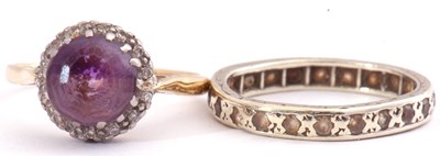 Lot 125 - Mixed Lot: an amethyst and diamond ring, the...