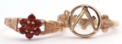 Lot 131 - Mixed Lot: 9ct gold Masonic ring of open work...