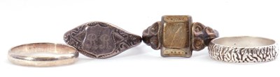 Lot 134 - Mixed Lot: group of four white metal dress...