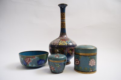 Lot 301 - Chinese Cloisonne baluster shaped vase, a...