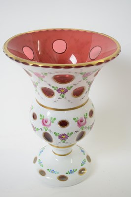 Lot 326 - Two Bohemian style glass vases, the cranberry...