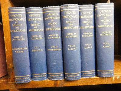 Lot 235 - H E COLLES (ED): GROVE'S DICTIONARY OF MUSIC...