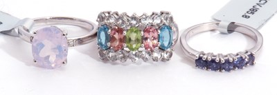 Lot 184 - Mixed Lot: lavender quartz and diamond ring, a...