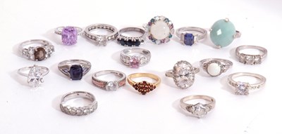 Lot 187 - Mixed Lot: two 925 cubic zirconia rings, 13...