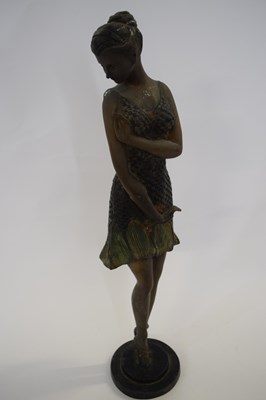 Lot 361 - Art Deco Spelter model of a 1920's flapper...