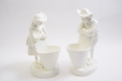 Lot 439 - Pair of 19th Century white glazed Minton...