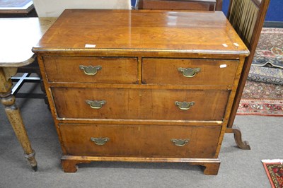 Lot 567 - Early 18th Century walnut veneered chest of...