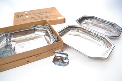 Lot 479 - Group of white metal trays in Dickins and...