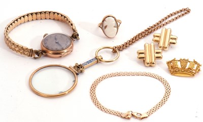Lot 191 - Mixed Lot: an Italian 14k stamped meshwork...