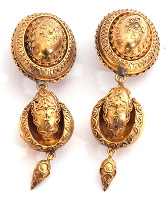 Lot 210 - Pair of Victorian high grade yellow metal...