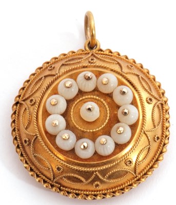 Lot 227 - Antique gold Etruscan style locket pendant of...