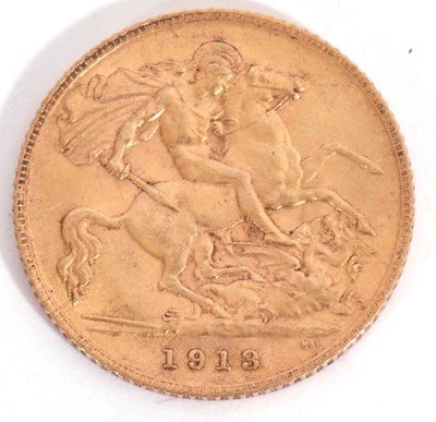 Lot 244 - George V half sovereign, dated 1913