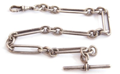 Lot 276 - Hallmarked silver watch chain, trombone and...
