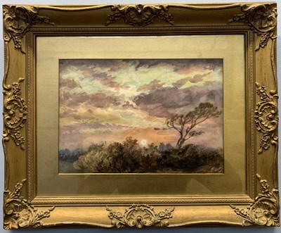 Lot 3 - British School, 19th century, 'Sunset over the...