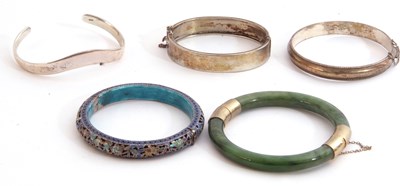 Lot 312 - Mixed Lot: Chinese enamelled hinged bracelet,...