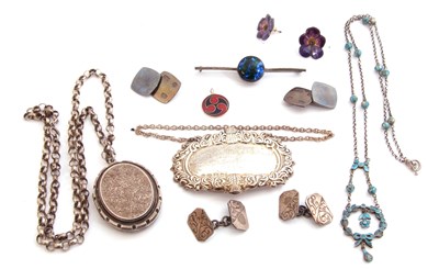 Lot 332 - Mixed Lot: oval antique white metal hinged...