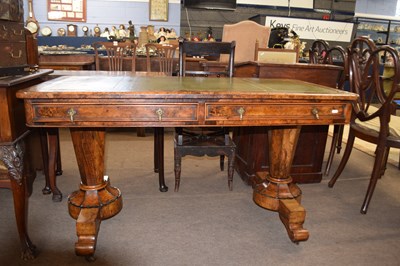 Lot 585 - 19th Century walnut veneered twin pedestal...