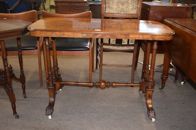 Lot 602 - Victorian walnut veneered centre table raised...