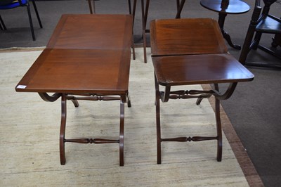 Lot 648 - Pair of reproduction mahogany coaching style...