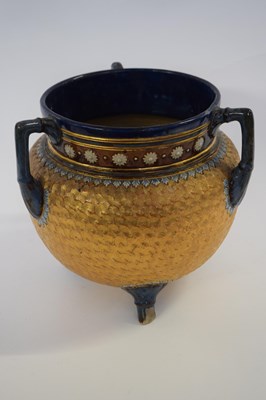 Lot 337 - Lambeth Doulton jardiniere with a gilt...