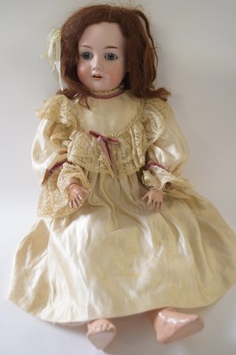 Lot 374 - German bisque headed doll, the head marked C...