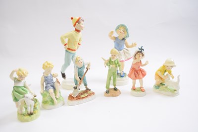 Lot 407 - Group of eight Royal Worcester figures, mainly...
