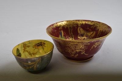 Lot 454 - Aynsley lustre bowl decorated with butterflies...