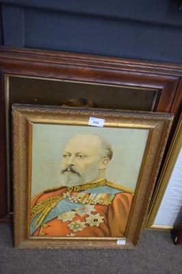 Lot 699 - Royalty interest - a framed fabric panel to...