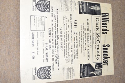 Lot 372 - Advertising poster - billiards and snooker...
