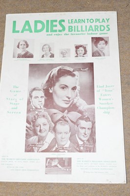 Lot 374 - Advertising poster - Ladies learn to play...