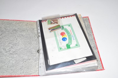 Lot 383 - Red album containing a range various snooker...