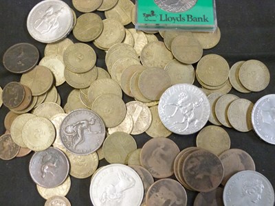 Lot 336 - Box: Good quantity of assorted coins and some...