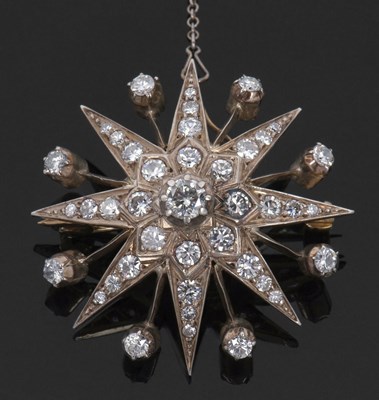 Lot 386 - Victorian adaptable starburst brooch/pendant,...