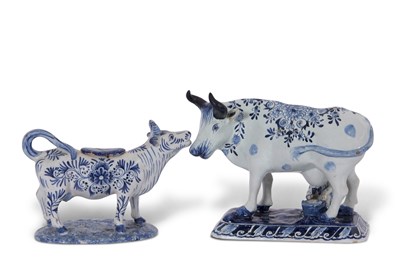 Lot 68 - Dutch Delft Milker and Cow Creamer