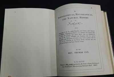 Lot 461 - THOMAS COX: A TOPOGRAPHICAL ECCLESIASTICAL AND...