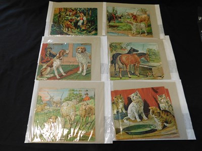 Lot 22 - Packet: 6 Edwardian coloured litho jigsaw...