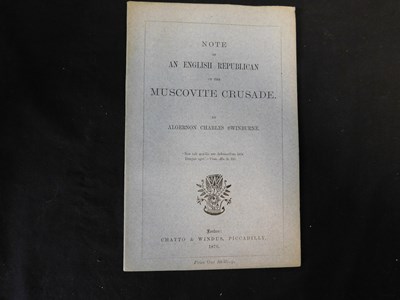 Lot 114 - ALGERNON CHARLES SWINBURNE: NOTE OF AN ENGLISH...