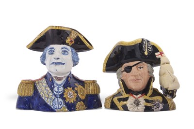 Lot 78 - Delftware Character Jug of Nelson