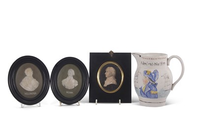 Lot 76 - Nelson Prattware Type Jug and Wedgwood Medallions